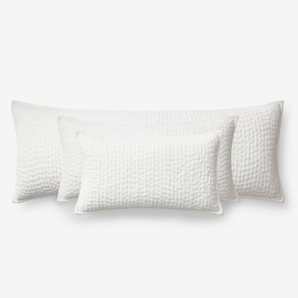 Brielle Home Lennon Textured Throw Pillow White