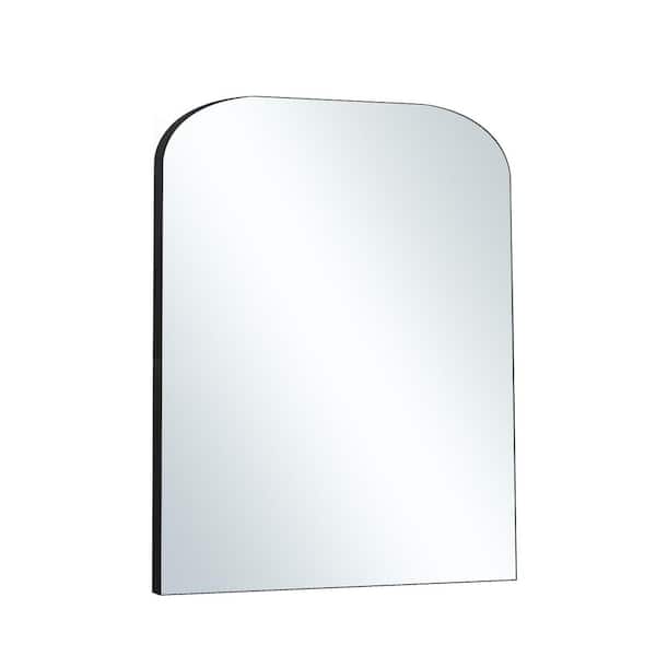 Dovelina 24 in. W x 32 in. H Modern Rectangle Metal Frame Black Wall Decorative Mirror