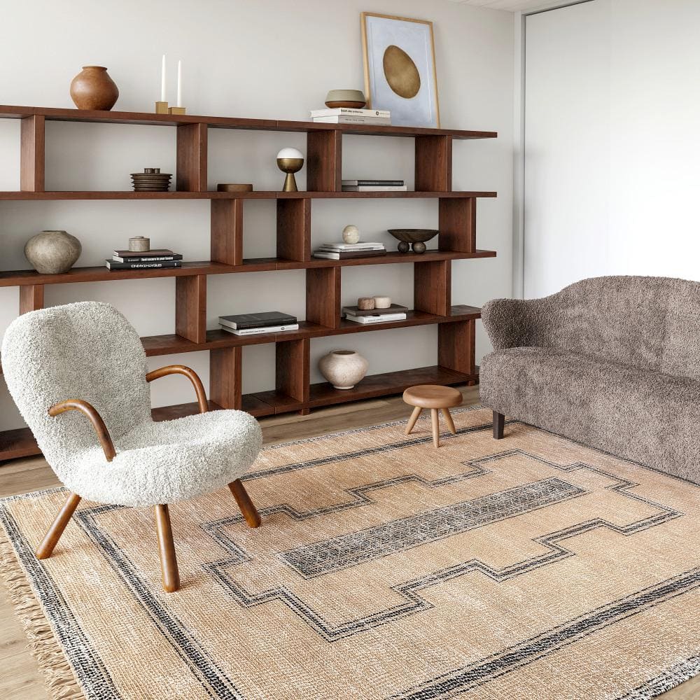 Ginger Tan Cotton-Blend Flat Woven 6' x 9' Area Rug