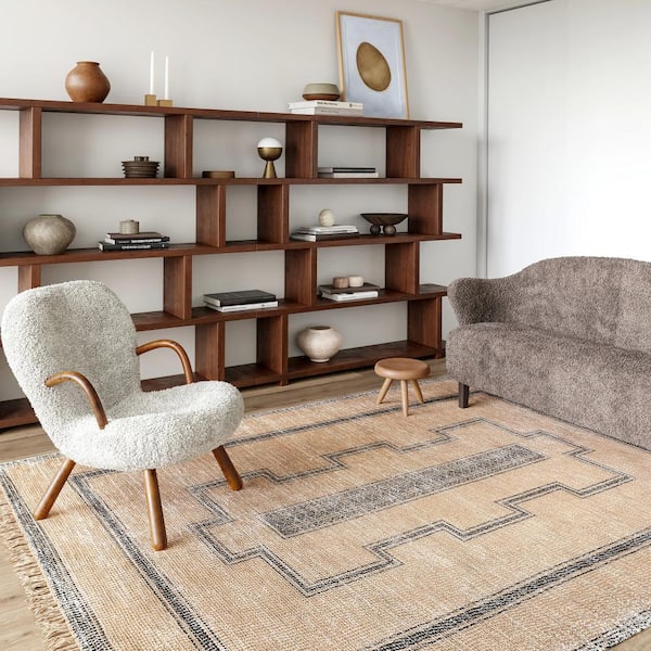 Ginger Cotton-Blend Tan 9 ft. x 12 ft. Area Rug