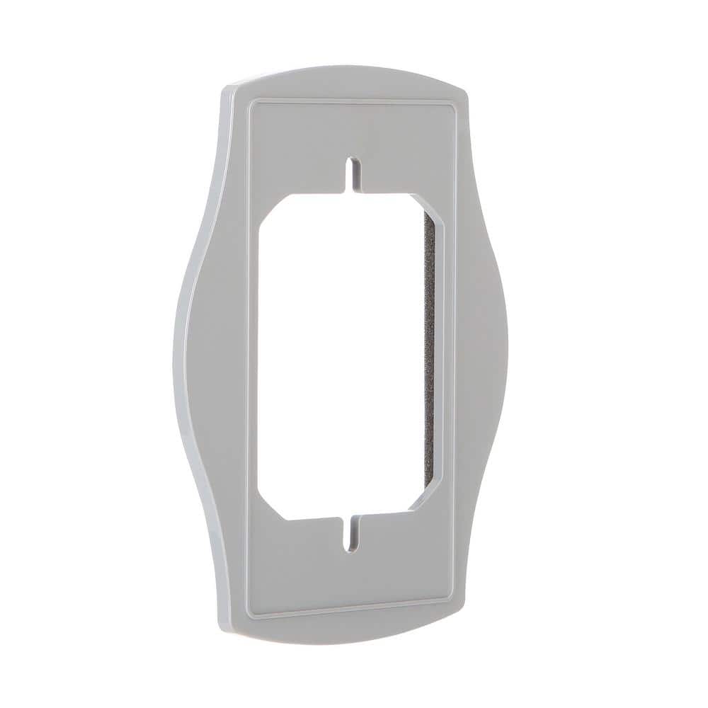 1-Gang Non-Metallic Round Electrical Outlet Box Adapter, Gray