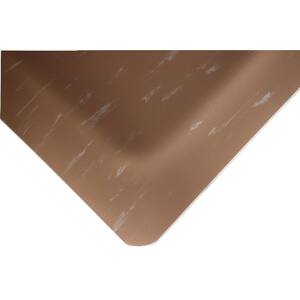 Marbleized Tile Top Anti-Fatigue Brown DS 2 ft. x 22 ft. x 7/8 in. Commercial Mat