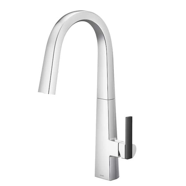 Nio Chrome 18.38 in. H Pull Down Sprayer Kitchen Faucet with 360 Degree Spout Swivel and Power Boost
