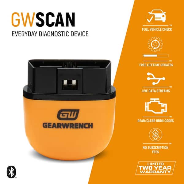 OBD2 Bluetooth Diagnostic Tester with GWSCAN App and Free Lifetime Software Updates (2-Pack)
