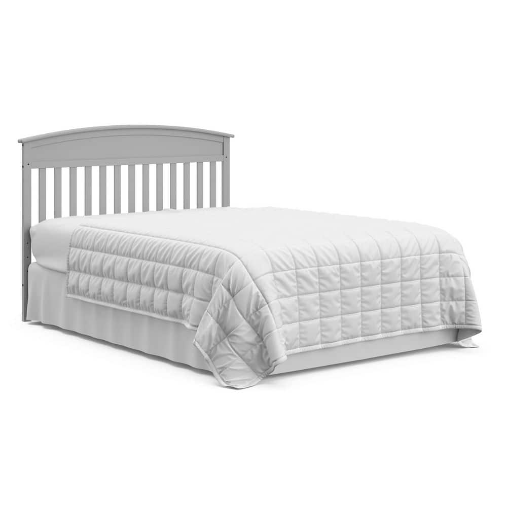 Pebble Gray Pine Convertible Crib and Changer with Storage