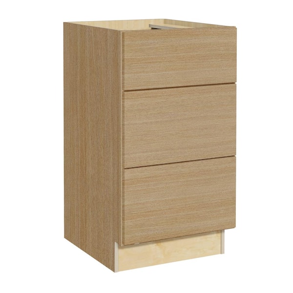 Home Decorators Collection Hargrove 15 in. W x 24 in. D x 34.5 in. H Assembled Plywood Drawer Base Kitchen Cabinet in Vanguard Oak with Soft Close