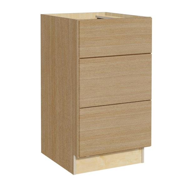 Hargrove 15 in. W x 21 in. D x 34.5 in. H Assembled Plywood Drawer Base Bath Cabinet in Vanguard Oak with Soft Close