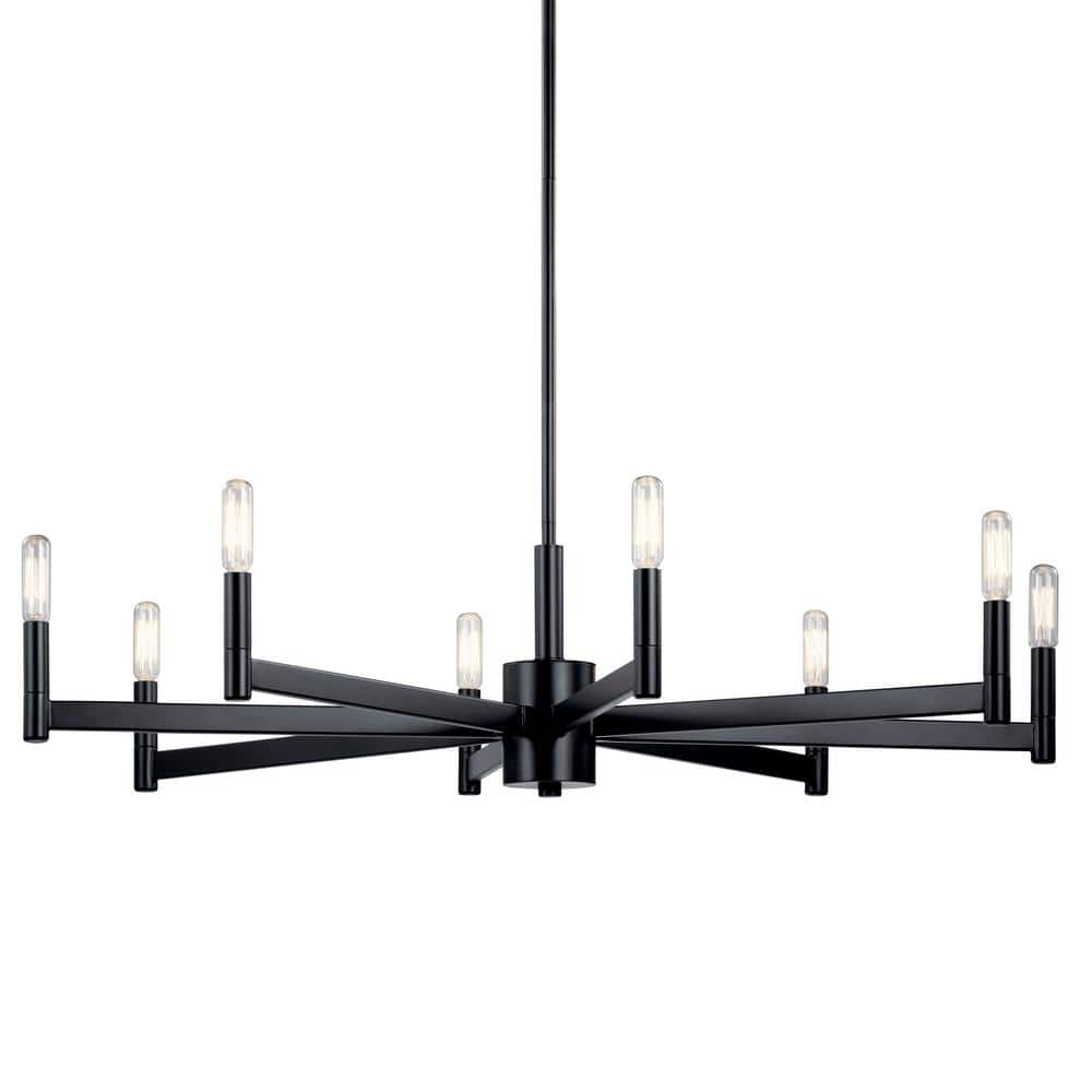 Modern 35.5" Black 8-Light Ambient Chandelier