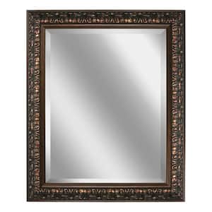 29 in. W x 35 in. H Framed Rectangular Beveled Edge Bathroom Vanity Mirror in Bronze