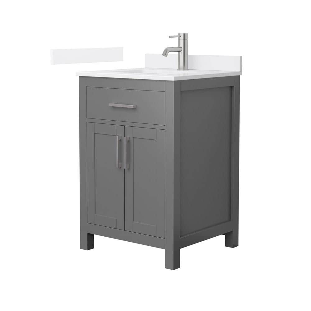 Beckett 24 in. Single Freestanding Dark Gray Bath Vanity with White Quartz Top (Assembled) price history on PriceWatchPro
