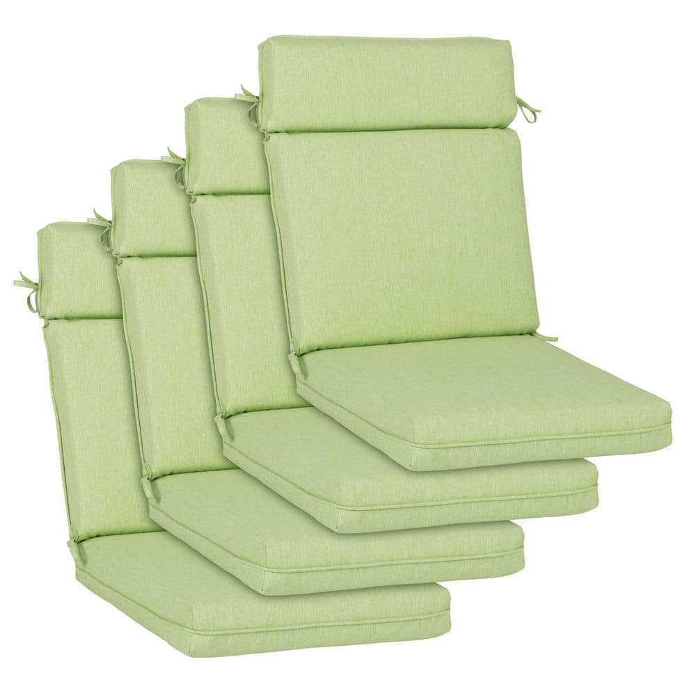 21 in. x 20 in. Outdoor High Back Dining Chair Cushion in Green (4-Pack) price history on PriceWatchPro