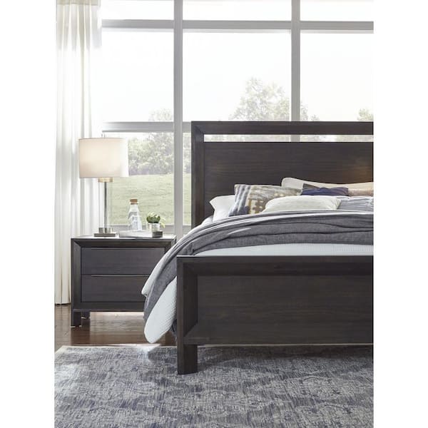 Modus Furniture Chloe Dark Wood Basalt Grey With Cutout Headboard Panel Queen Platform Bed 3ju5h5 The Home Depot Modus Furniture Chloe Dark Wood Basalt, Macys Tribeca Grey Queen Bed
