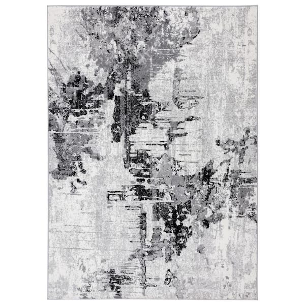 LUXE WEAVERS Cambridge Collection Contemporary Abstract Gray 8x10 Polypropylene Area Rug