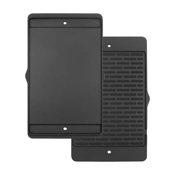 Summit Series Cast Iron Nonstick Grill Pan Griddle 1 Pack Matte Finish for Gas Grills Flat Top Black