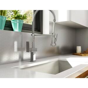 Bricky S2 Silver Stainless Steel 11.81 in. x 11.42 in. x 5mm Metal Peel and Stick Wall Mosaic Tile (22.8 sq. ft./case)