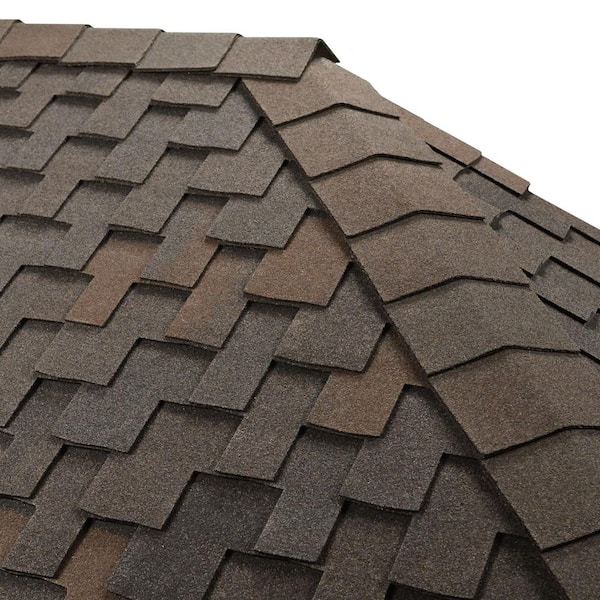 Timbertex Black Oak Double-Layer Hip and Ridge Cap Roofing Shingles (20 lin. ft. per Bundle) (30-pieces)