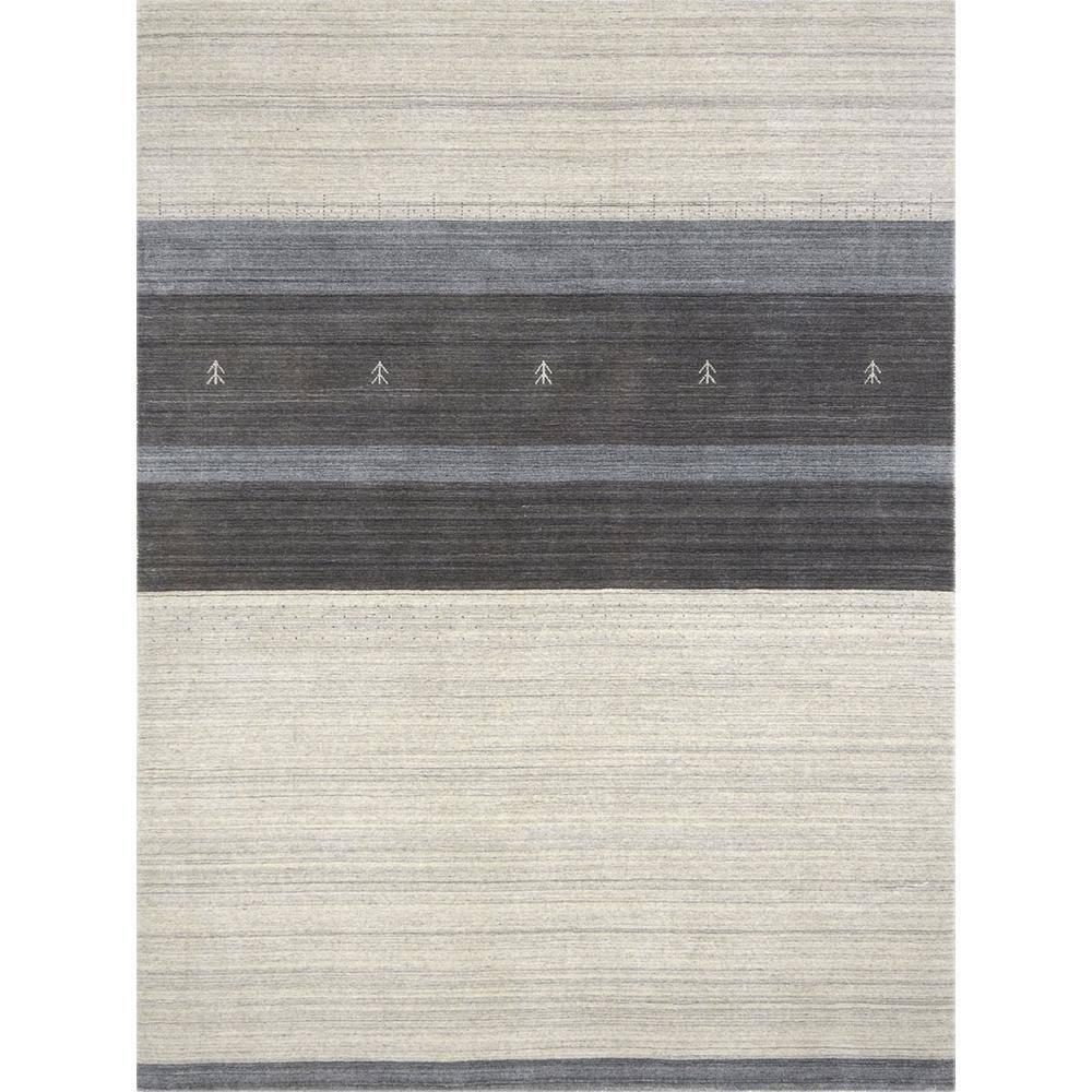 Ivory Wool and Viscose Rectangular Handmade Area Rug, 10' x 14'