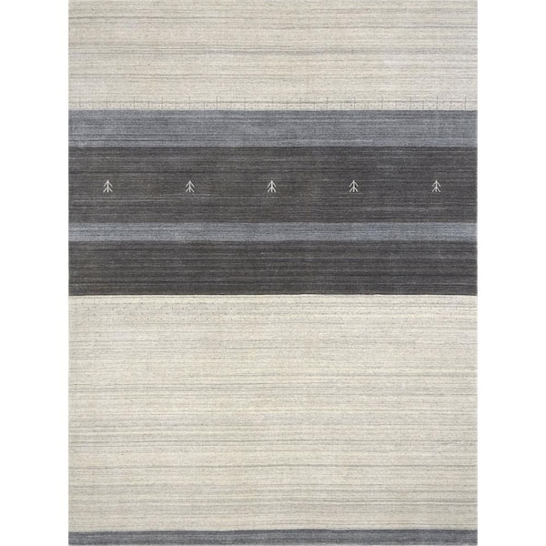 Amer Rugs Blend Ivory/Gray 10 ft. x 14 ft. Transitional Area Rug