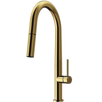 Greenwich Single-Handle Pull-Down Sprayer Kitchen Faucet in Matte Gold