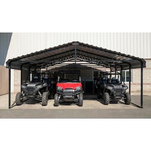20 ft. W x 20 ft. D x 7 ft. H Eggshell Galvanized Steel Carport , Car Canopy and Shelter