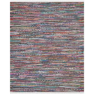 Rag Rug Gray/Multi 9 ft. x 12 ft. Striped Area Rug