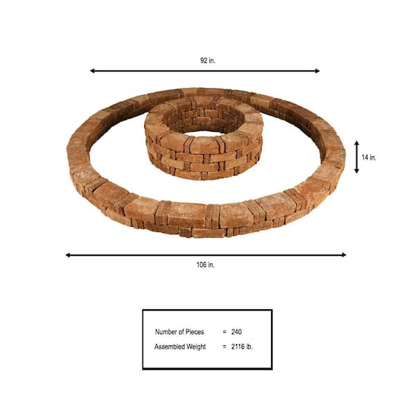 RumbleStone 106 in. x 14 in. Double Tree Ring Kit in Sierra Blend