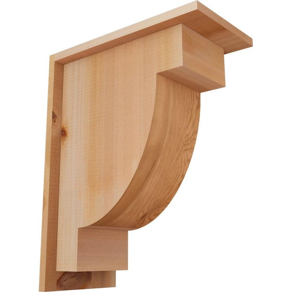 Ekena Millwork 7-1/2 in. x 14 in. x 18 in. Western Red Cedar Del Alpine Smooth Corbel with Backplate