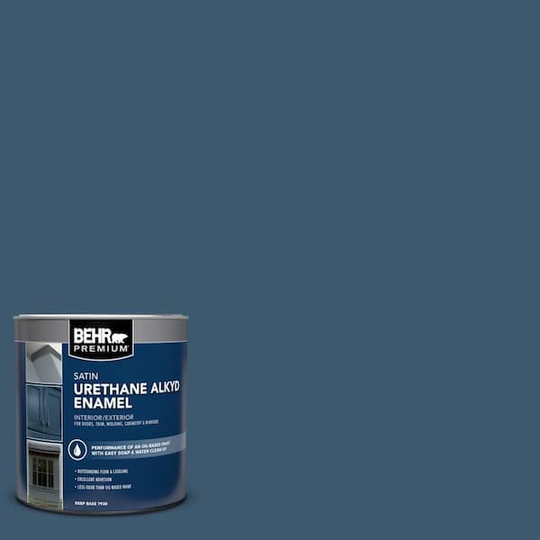BEHR PREMIUM 1 qt. #BXC-24 Atlantic Tide Satin Enamel Urethane Alkyd Interior/Exterior Paint