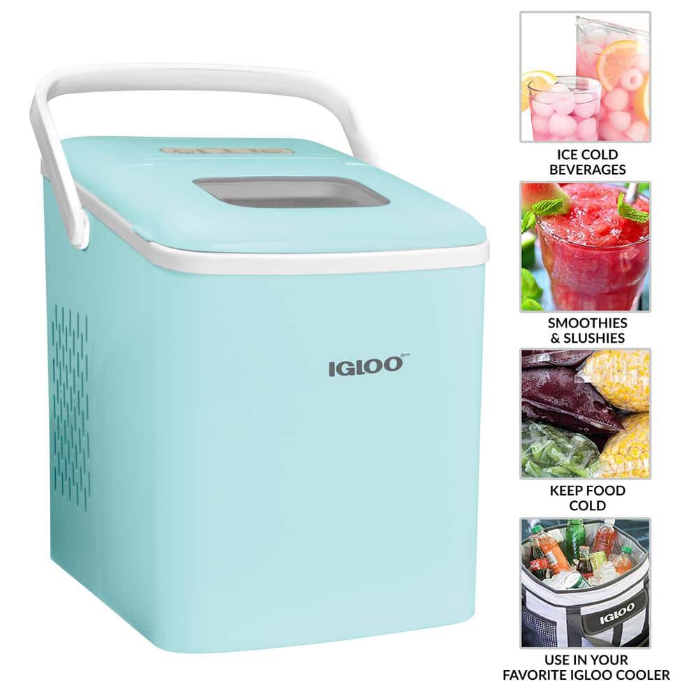 Aqua Portable Self-Cleaning Countertop Ice Maker with Handle