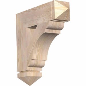 5.5 in. x 24 in. x 24 in. Douglas Fir Olympic Arts and Crafts Smooth Bracket