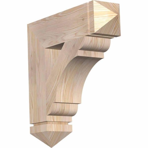 Ekena Millwork 5.5 in. x 24 in. x 24 in. Douglas Fir Olympic Arts and Crafts Smooth Bracket