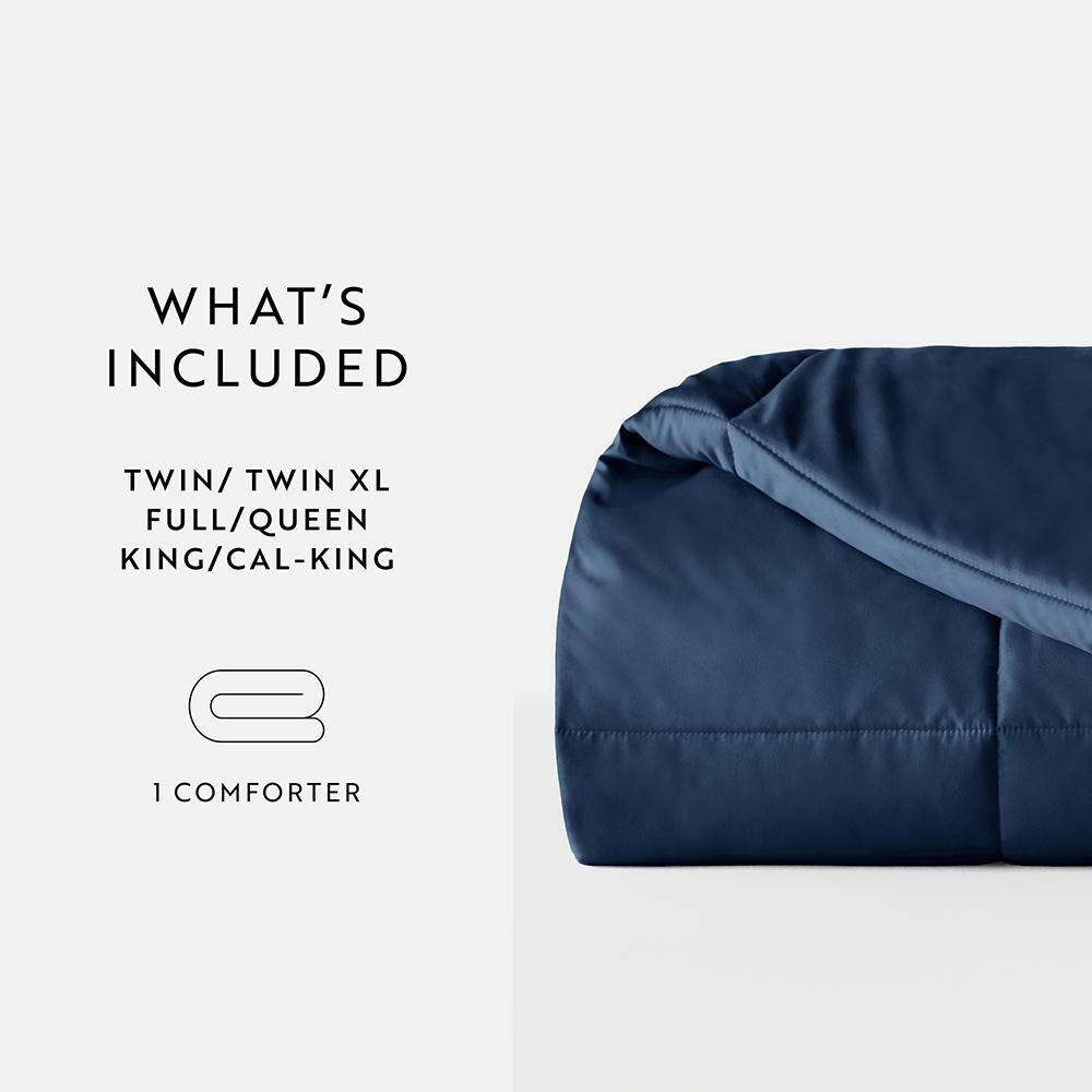 Navy King Reversible Down Alternative Microfiber Comforter Set