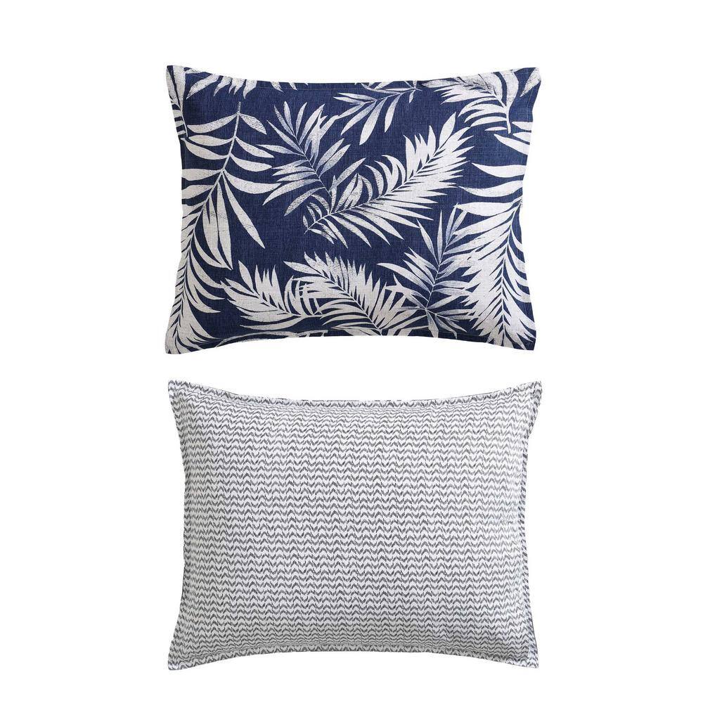 Full Blue Mirage Cotton Reversible Bedspread Set