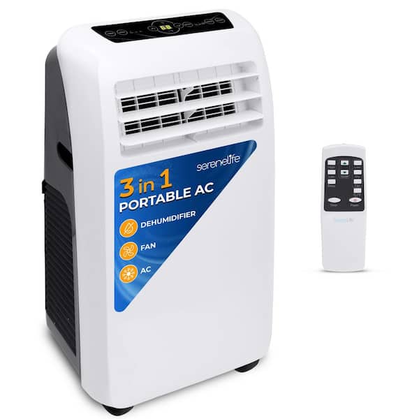 SereneLife SereneLife 10000 BTU Portable Air Conditioner 3-in-1 Cooling 450 sq ft with Dehumidifier Remote Control in White