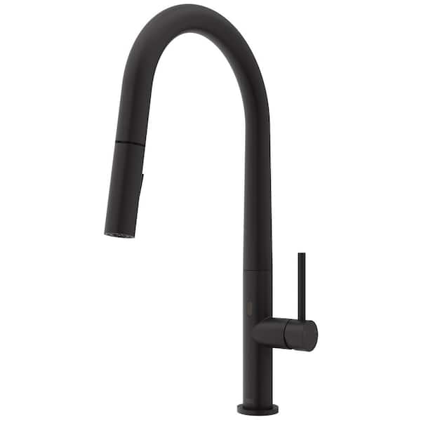 VIGO Greenwich Single-Handle Pull-Down Sprayer Kitchen Faucet with Touchless Sensor in Matte Black