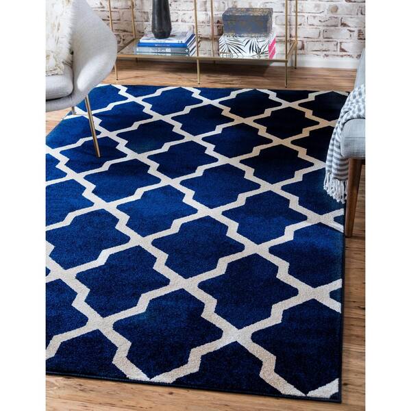 Trellis San Antonio Navy Blue 2' 7 x 10' 0 Runner Rug