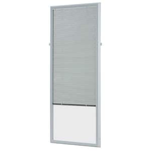 White Cordless Add On Enclosed Aluminum Blinds with 1/2 in. Slats, for 20 in. Wide x 64 in. Length Door Windows