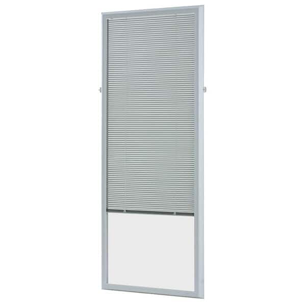 ODL White Cordless Add On Enclosed Aluminum Blinds with 1/2 in. Slats, for 20 in. Wide x 64 in. Length Door Windows