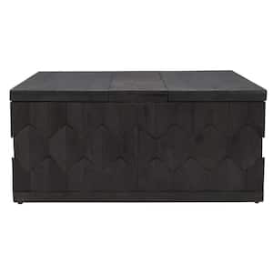 Caroline 40 in. Dark Gray Square Wood Coffee Table with Solid Wood, Storage, Lift Top