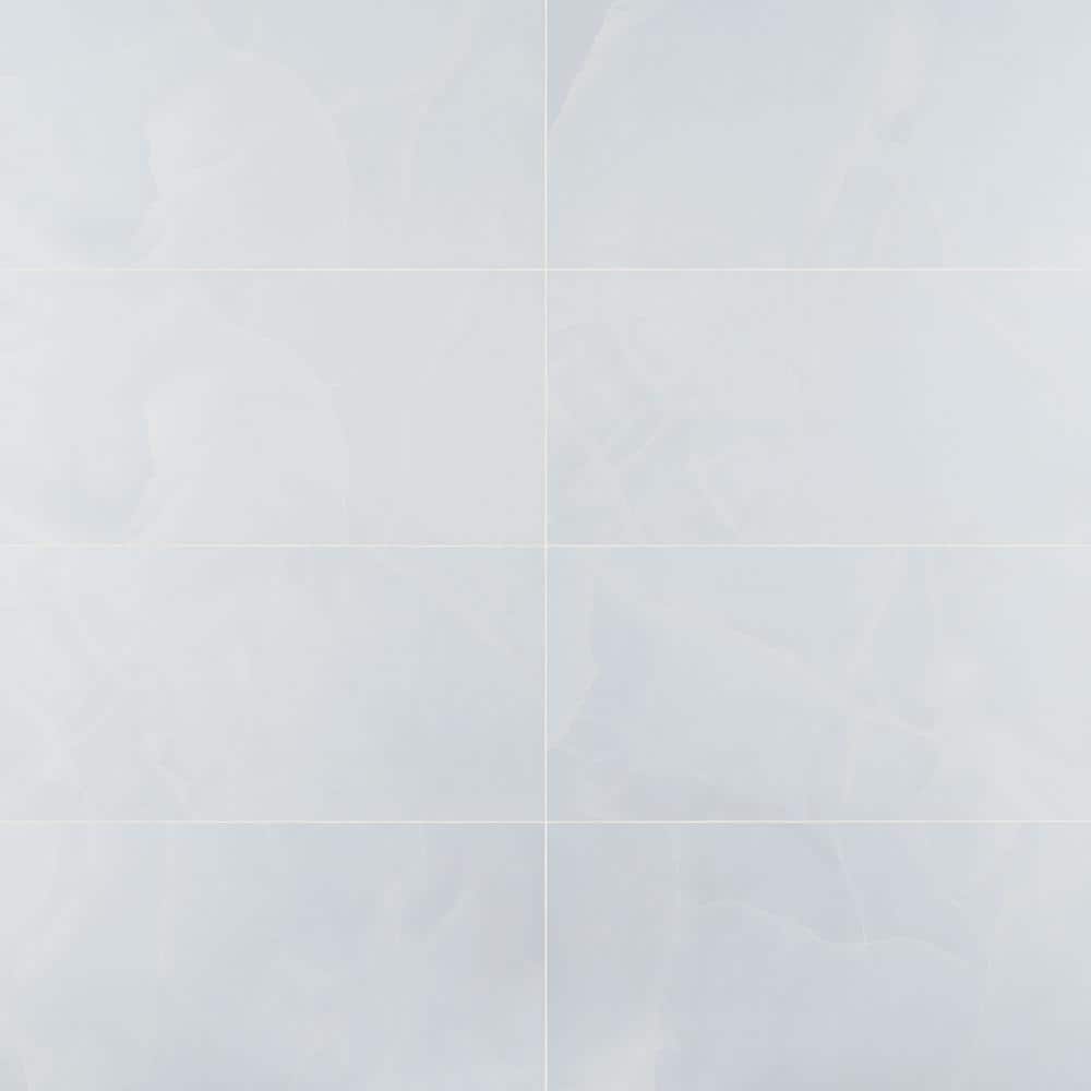 Saroshi Onyx Azul Large Matte Porcelain Marble Look Tile