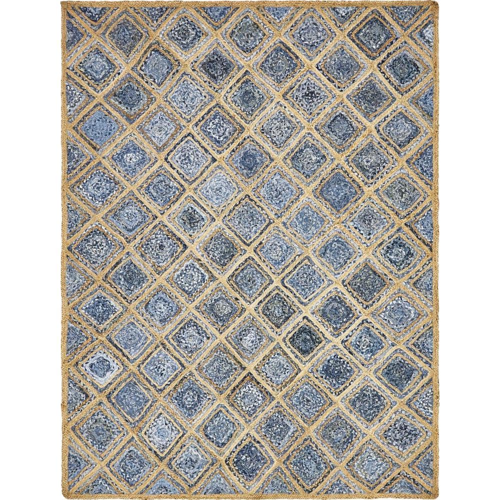 Braided Jute Bengal Blue 8' 0 x 10' 0 Area Rug price history on PriceWatchPro