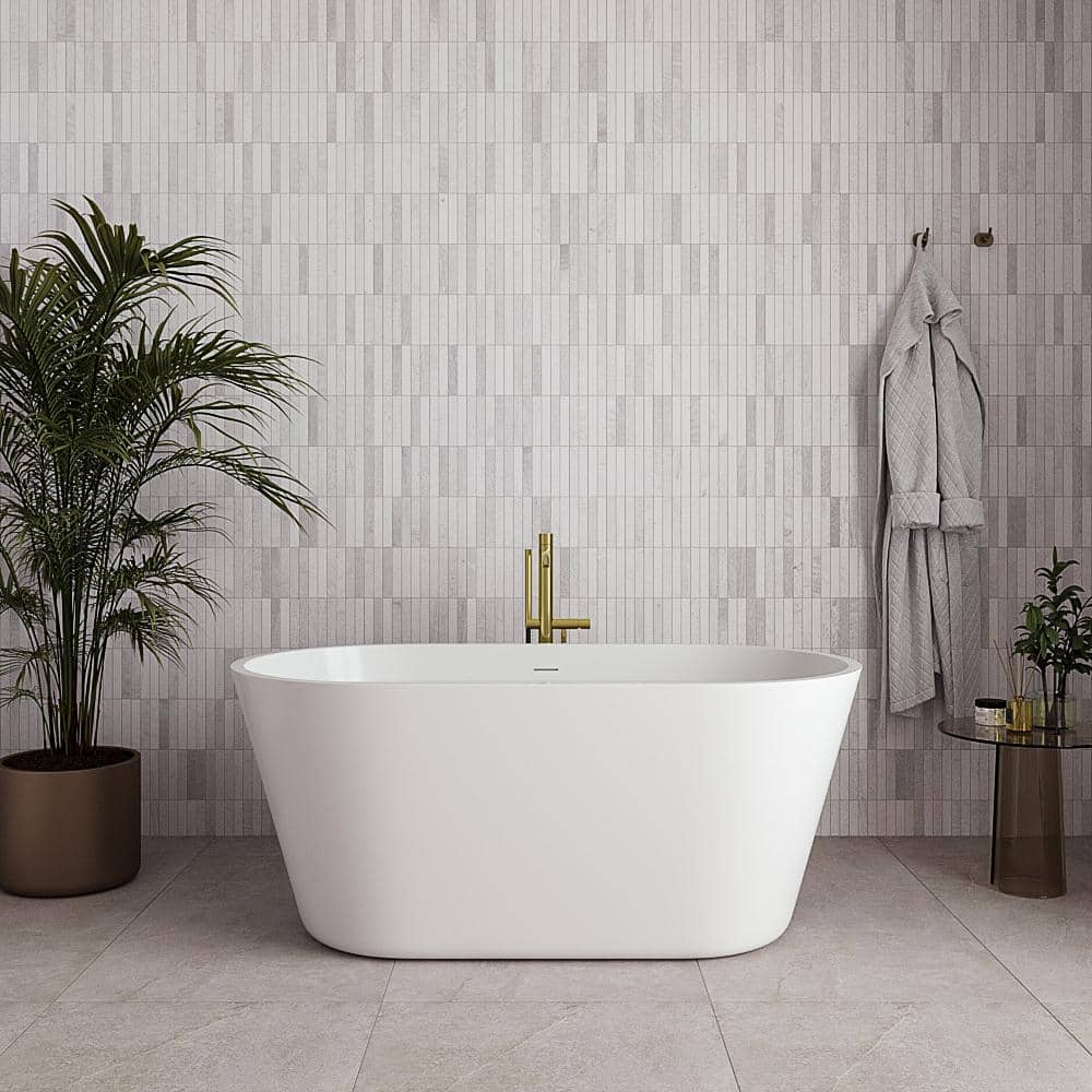 54 in. x 29 in. Acrylic Freestanding Soaking Bathtub in Glossy White with Polished Gold Drain price history on PriceWatchPro
