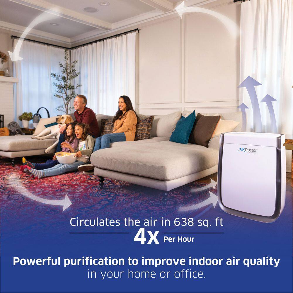 AirDoctor White HEPA Filter Ionic Air Purifier for Large Rooms