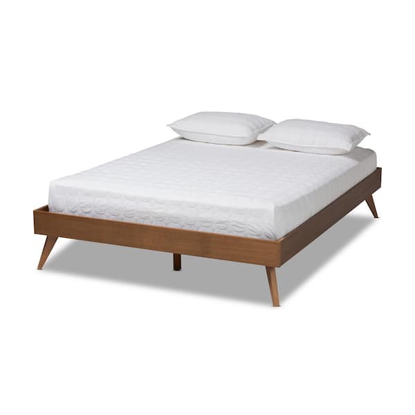 Baxton Studio Lissette Walnut King Platform Bed Frame