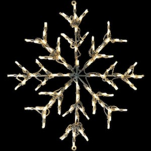 2.5 ft. 100-Light LED Warm White Snowflake Novelty Light