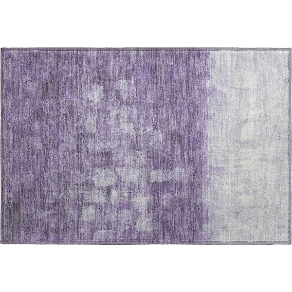 Mayfield Premium Machine Washable Abstract AMF2119 Purple 2 ft. x 3 ft. Accent Rug