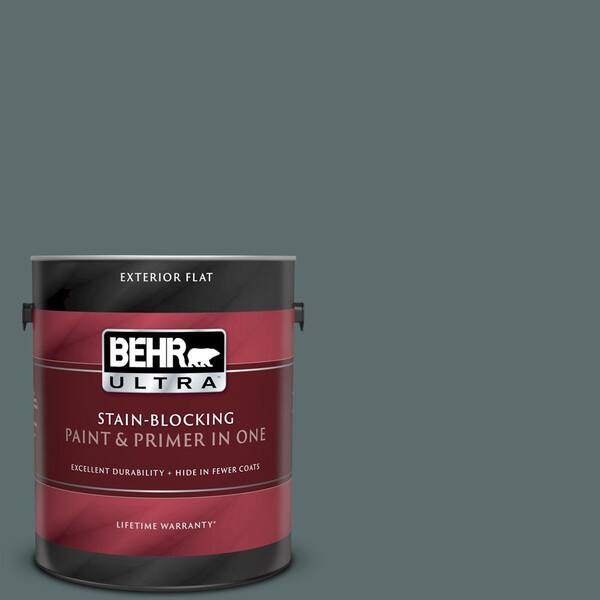 BEHR ULTRA 1 gal. #UL220-22 Mountain Pine Flat Exterior Paint and Primer in One