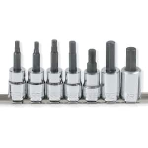 3/8 in. Drive 1/8 in. to 3/8 in. Hex Tip Chrome Socket Set (7-Piece)