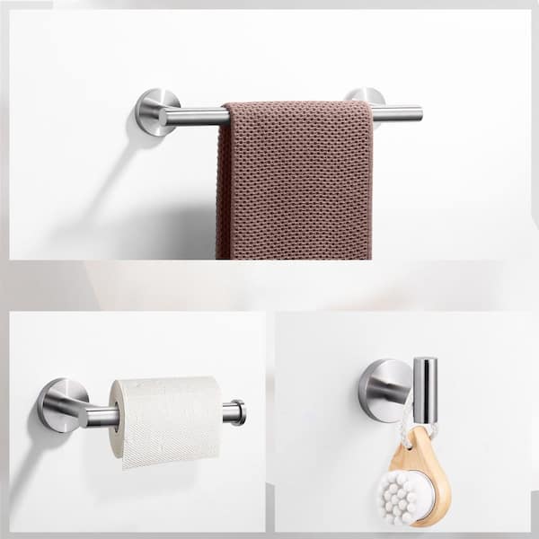 3-Pieces Bathroom Hardware Set in Brushed Nickel