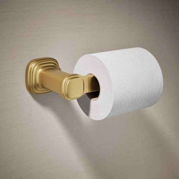 Numista Wall-Mount Toilet Paper Holder in Vibrant Brushed Moderne Brass
